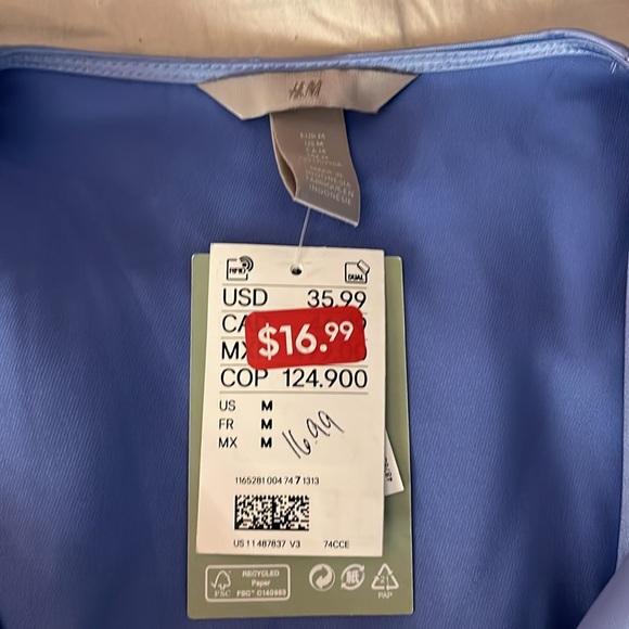 H&M Periwinkle Satin Wrap Dress - Picture 6 of 9